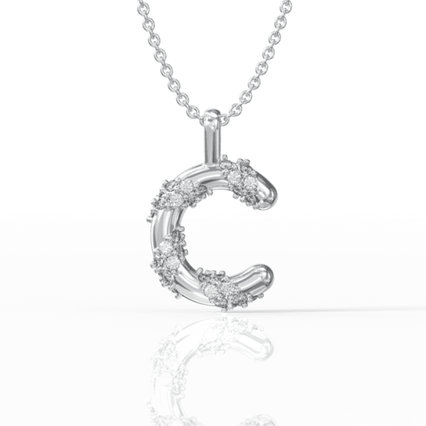 Mini initial letter pendant necklace - Image 3