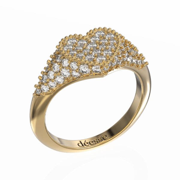 Heart ring full pave